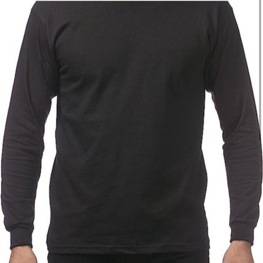 Pro Club Heavyweight Black Long Sleeve T-Shirt 3XL 100% Cotton Mens Crew Neck
